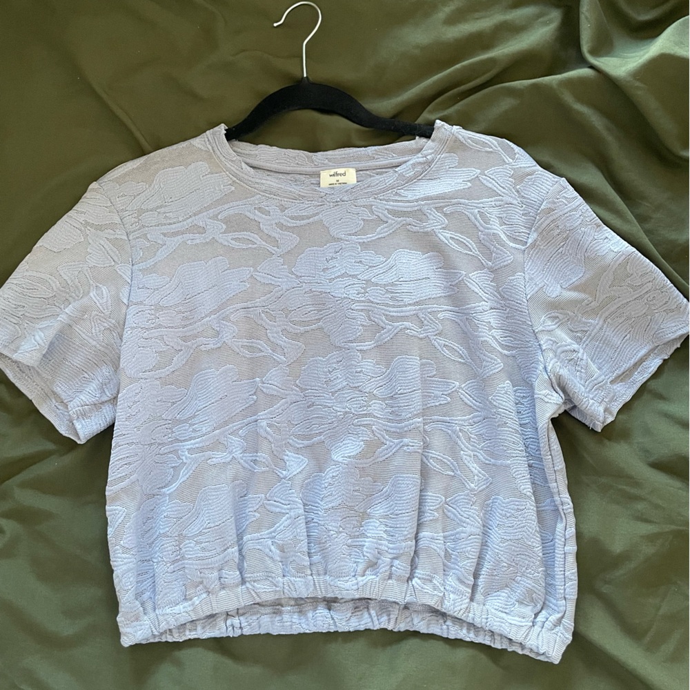Wilfred Floral Textured Light Blue Top